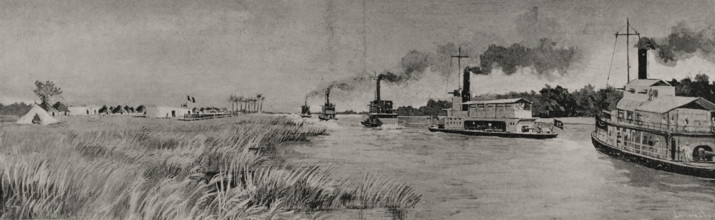 Fashoda Incident (1898): Arrival of the Anglo-Egyptian contingent at Fashoda...on 21 Sept 1898, 1898 Creator: Unknown.
