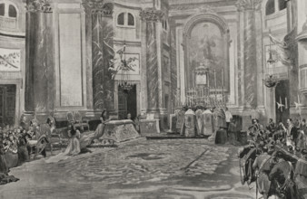 Thanksgiving for the 'pacification' of the Philippines, Madrid, Spain, 24 January 1898.  Creator: Enrique Laporta Valor.