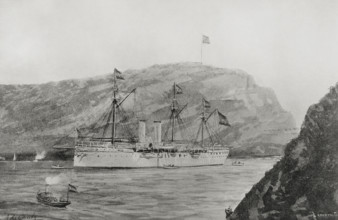 Spanish-American War (1898): Spanish cruiser "Reina Mercedes", 1898.  Creator: Enrique Laporta Valor.