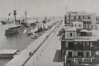 The squadron of Admiral Manuel de la Cámara in Port-Said, 1898. Creator: Unknown.
