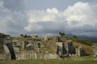 Partial view of the amphitheater ruins, ancient city of Salona, Solin, Croatia, 2018.  Creator: Unknown.
