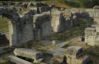 Partial view of the amphitheater ruins, ancient city of Salona, Solin, Croatia, 2018.  Creator: Unknown.