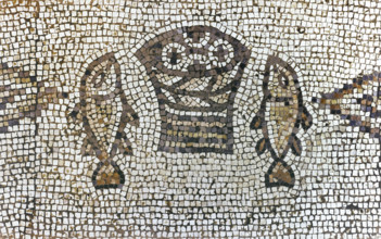 Floor mosaic, Church of the Multiplication, Tabgha, Galilee, Israel, 5th century (2008). Creator: Unknown.
