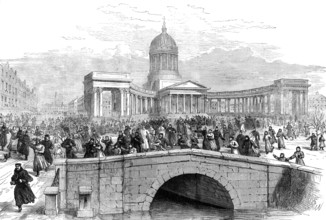 In front of the Kazan Cathedral, St. Petersburg:...the spot where the Emperor was murdered, 1881. Creator: Unknown.