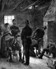The State of Ireland: searching for arms, 1881.  Creator: W. I. Mosses.