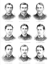 The Universities' Boat-Race: the Oxford crew, 1881.  Creator: Unknown.