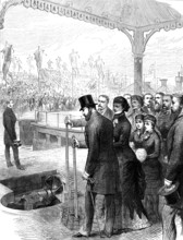 The Prince of Wales opening the new North Docks at Liverpool, 1881. Creator: Unknown.