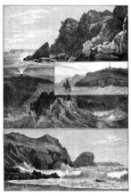 Sketches at the Lizard, 1881. Creators: Unknown, John Greenaway.