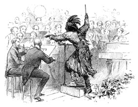 The Savage Club Entertainment, Royal Albert Hall: Mr. Eaton Faning conducting the Savage Dance, 1883 Creator: Unknown.