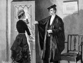 You must be mad, Mr. Perry, to come here at such an hour as this, she exclaimed indignantly, 1883. Creator: R. Taylor.