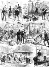 The Parcels Post - First Day: Sketches at the General Post Office, 1883. Creator: Unknown.