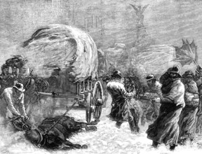 Fleet-Street during the snowstorm on Tuesday night, January 18, 1881. Creator: Unknown.