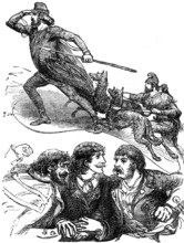 Sketches at the Lyceum: "The Cup":..."The Corsican Brothers"...Fabien with the peasants, 1881. Creator: R&E Taylor.