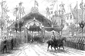 The Royal Visit to Swansea: reception-pavilion, Walter-Road, 1881. Creator: Unknown.