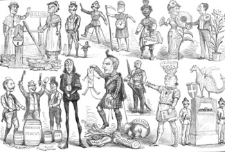 The Fifth of November: exhibition of guys at the Alexandra Palace, 1881. Creator: Unknown.