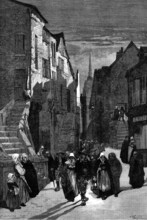 Returning from Midnight Mass, by M. Montbard, 1881. Creator: T. Moller.