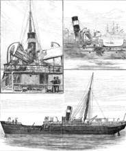 The burnt steamer Solway, lying at Kingstown, Dublin Bay, 1881. Creator: Unknown.