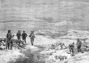 The American Franklin Search Expedition - grave of Lt. John Irving, R.N., 1881. Creator: Unknown.
