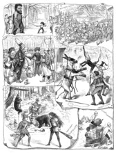 Scenes from the pantomimes, 1881. Creators: Unknown, George Cruikshank.