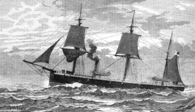 H.M.S. Doterel, lately blown up in the Strait of Magellan, 1881. Creator: Unknown.
