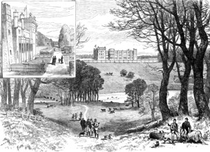 Grimsthorpe Castle, Lincolnshire, visited by the Prince and Princess of Wales, 1881. Creator: Unknown.