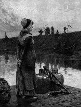 Waiting for the Ferry by G. Clausen, 1881. Creator: Unknown.