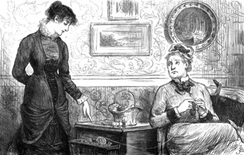 ...Mrs. Goodhart...says with a sigh...'I've no patience with Mr. Wildair..., 1881 Creator: Joseph Swain.