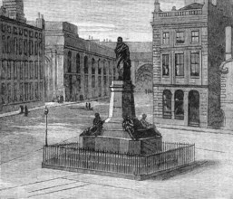 The Century of George Stephenson: monument to Stephenson at Newcastle-On-Tyne, 1881. Creator: Unknown.