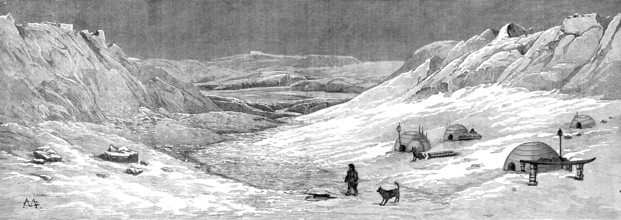 The American Franklin Search Expedition - scene on Hayes River, Big Bend, May 19, 1879, (1881). Creator: Unknown.