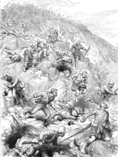 The Transvaal War: the scene as the last of our men retreated from Majuba Hill, February 27, 1881. Creator: Unknown.