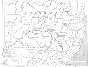 Map of the Transvaal and adjacent provinces, 1881. Creator: Stanford's Geographical Establishment.