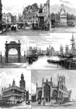 Commencement of the Hull, Barnsley, and West Riding Railway and Dock - views in Hull, 1881. Creator: Unknown.