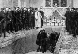 Funeral of Lord Beaconsfield at Hughenden Church, High Wycombe, 1881. Creator: Unknown.