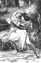 Sketch of a picture in the Royal Academy Exhibition: Julian and Camilla, H. Gandy, 1881. Creator: R. H..