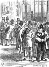 Admission to the Strangers' Gallery of the House of Commons: thrown out!, 1881. Creator: Unknown.