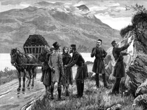 The State of Ireland: posting the government proclamation in Connemara, 1881. Creator: R&E Taylor.