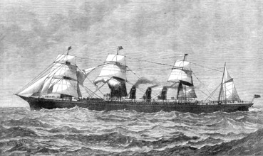 The new Inman steam-ship City of Rome, for Liverpool and New York, 1881. Creator: Unknown.