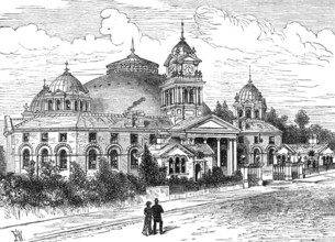 The Devonshire Hospital, Buxton, with the additional building, 1881. Creator: Unknown.