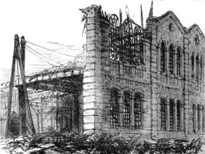 The Great Storm of Wind on Friday week: fallen gable at Shoreditch Goods Station, 1881. Creator: Unknown.