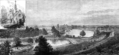 Lake View Cemetery, Cleveland, Ohio: view from the burial-place of the late President Garfield, 1881 Creator: Unknown.