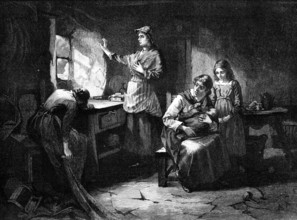 For Men must Work and Women must Weep, from the picture by W. H. Weatherhead..., 1883. Creator: Unknown.
