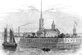 The Citadel Church, St. Petersburg, where the late Emperor's body lay in state, 1881.  Creator: Unknown.