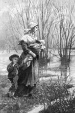 The Rising of the Waters - drawn by A. E. Emslie, 1881. Creator: R&E Taylor.