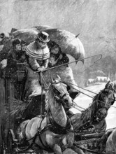 A Christmas Journey as we Used to Do It - drawn by A. E. Emslie, 1881. Creator: William James Palmer.