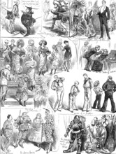 Sketches at a Fancy-Dress Ball, 1881. Creator: Joseph Swain.