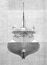 Bow view, showing hull below water-line, 1881. Creator: Unknown.