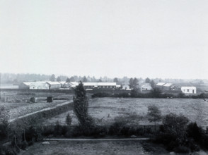 Gloucester smallpox epidemic, 1896: the isolation hospital seen from outside, 1896. Creator: HCF of Gloucester.