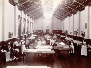 Claybury Asylum, Woodford, Essex: a linen room, [1893?]. Creator: London & County Photographic Co.