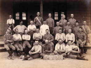 A group of volunteers involved with the Karachi Plague Committee, India, 1897. Creator: Unknown.