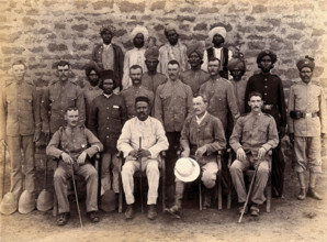 A group of plague staff, part of the Karachi Plague Committee, India, 1897. Creator: Unknown.